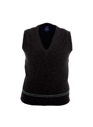GREEN AND SILVER TANK TOP 100% LAMBSWOOL