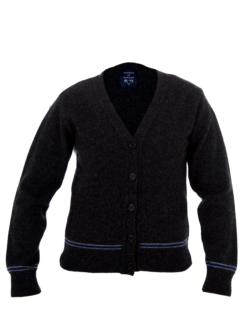 BLUE AND SILVER CARDIGAN 100% LAMBSWOOL