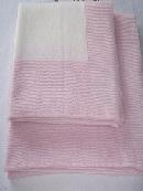 Pink and White Cashmere Baby Blanket (60 x 90cm)